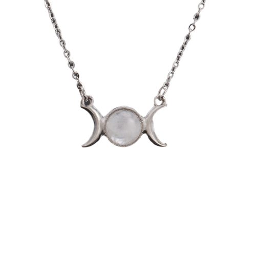 Xf58csja vintage crescent clavicle necklace moon sun pendants silver color choker natural stone short necklaces for fotor bg remover 20231114151412