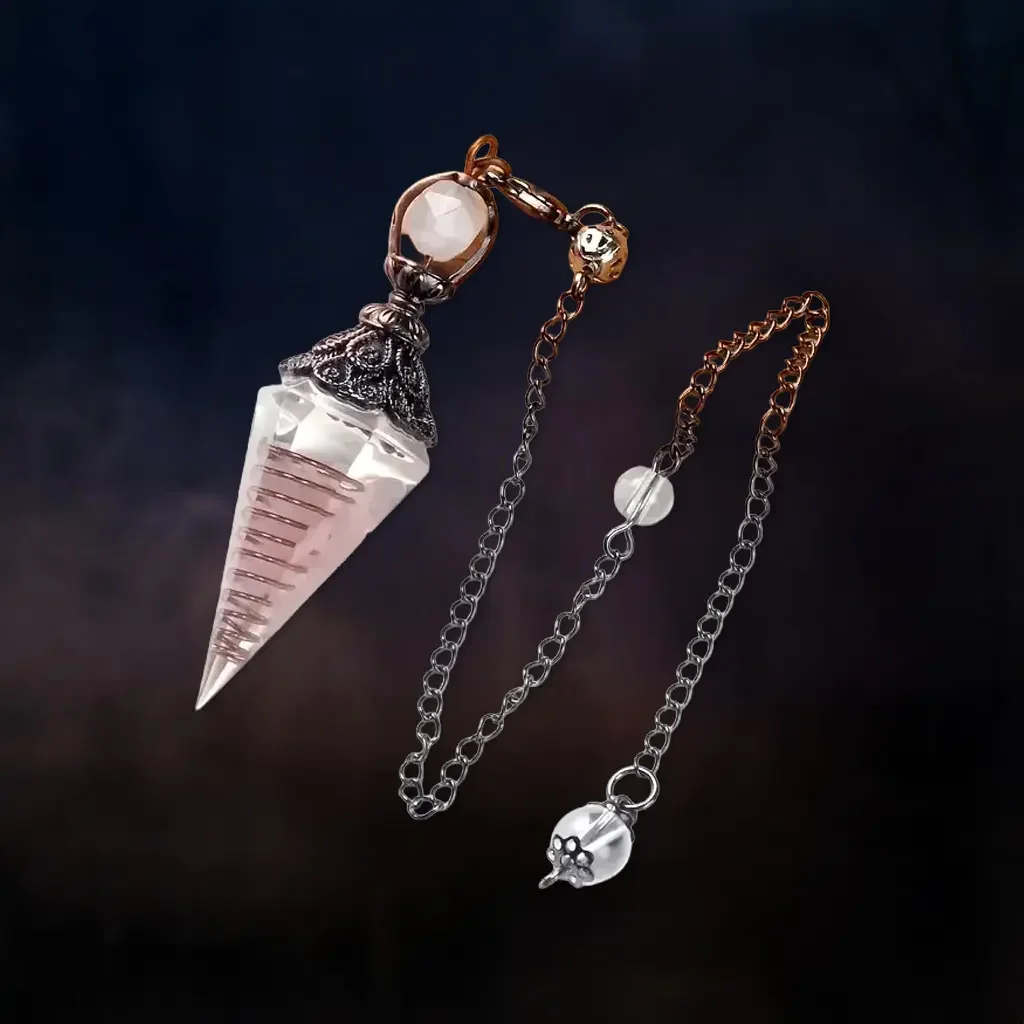 Εκκρεμές Οργονίτης με Ροζ Χαλαζία – Αγάπη, Αρμονία & Συναισθηματική Ισορροπία